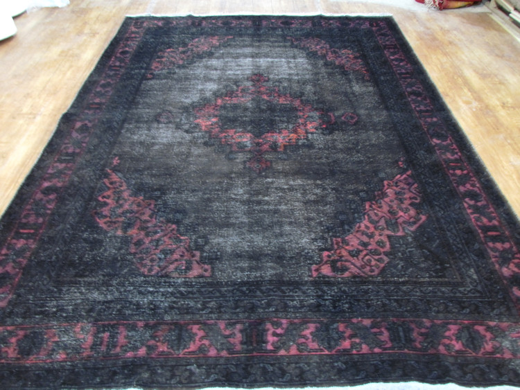 فرش دستباف صبا وینتیج ۶ متری طوسی فردوس مدرن