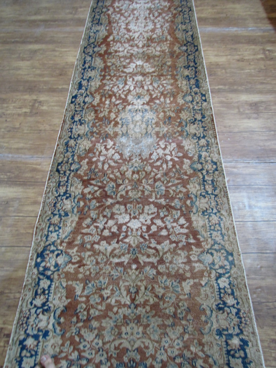 فرش وینتیج صبا دستباف کناره ۵ متری قرمز کرمان