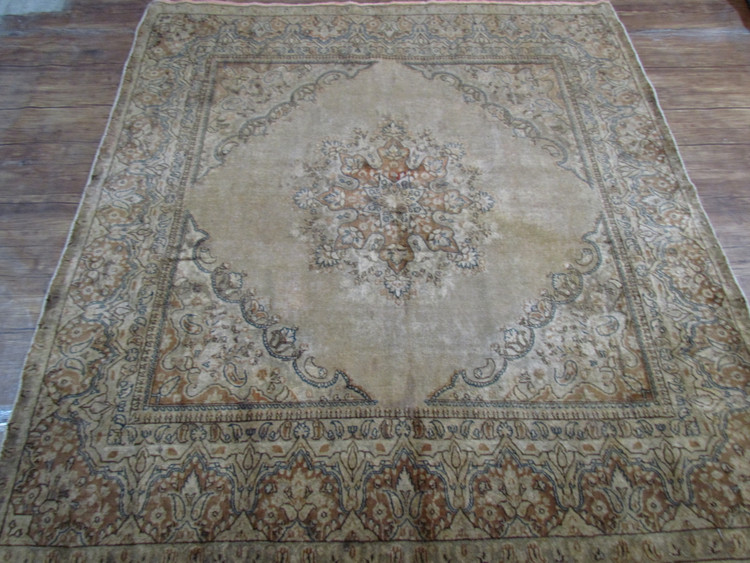 فرش وینتیج صبا دستباف ۳/۵ متری کرم تبریز مدرن
