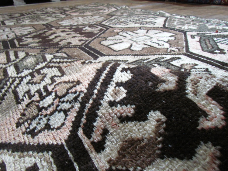 فرش دستباف صبا وینتیج ۳/۵ متری کرم دودی