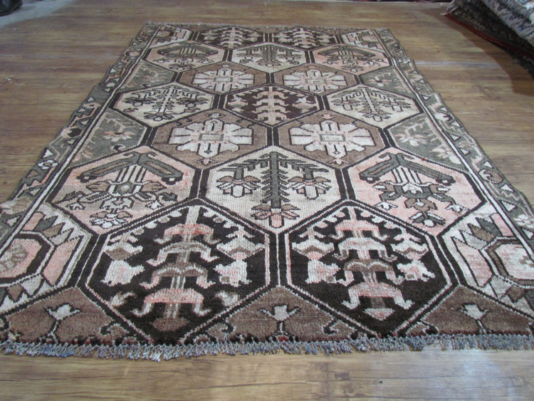 فرش وینتیج صبا دستباف ۳/۵ متری کرم دودی