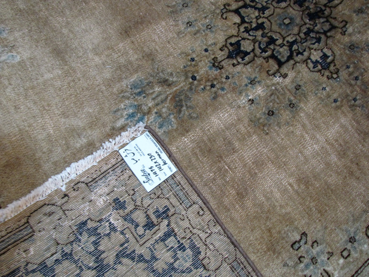 فرش دستباف صبا وینتیج ۳/۵ متری کرم نسکافه ای کرمان