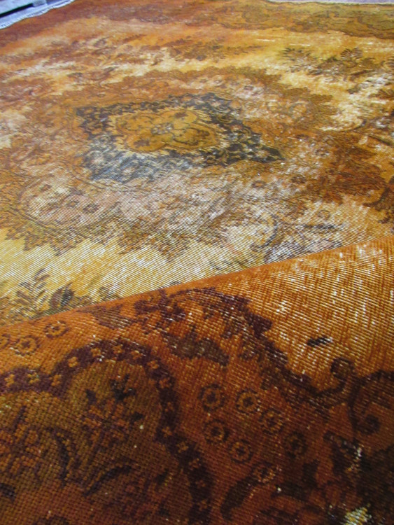 فرش دستباف صبا وینتیج ۹ متری طلایی تبریز