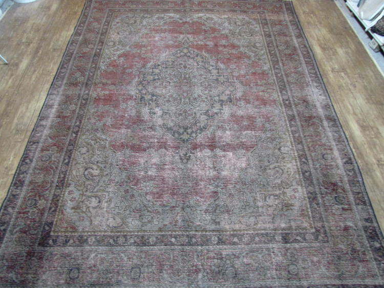 فرش وینتیج صبا دستباف ۹ متری نسکافه ای تبریز