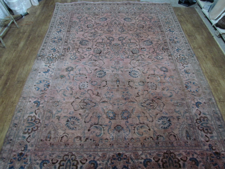 فرش وینتیج صبا دستباف ۱۰ متری صورتی تبریز مدرن