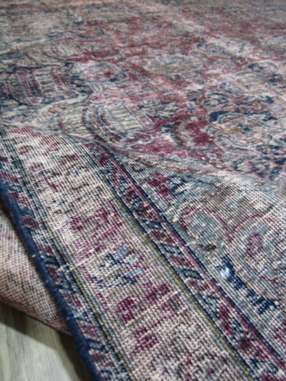 فرش دستباف صبا وینتیج ۸ متری نسکافه ای سرمه ای خراسان