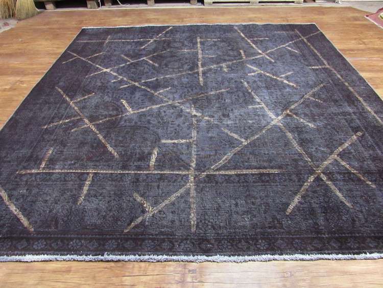 فرش وینتیج صبا دستباف ۵/۵ متری طوسی مدرن