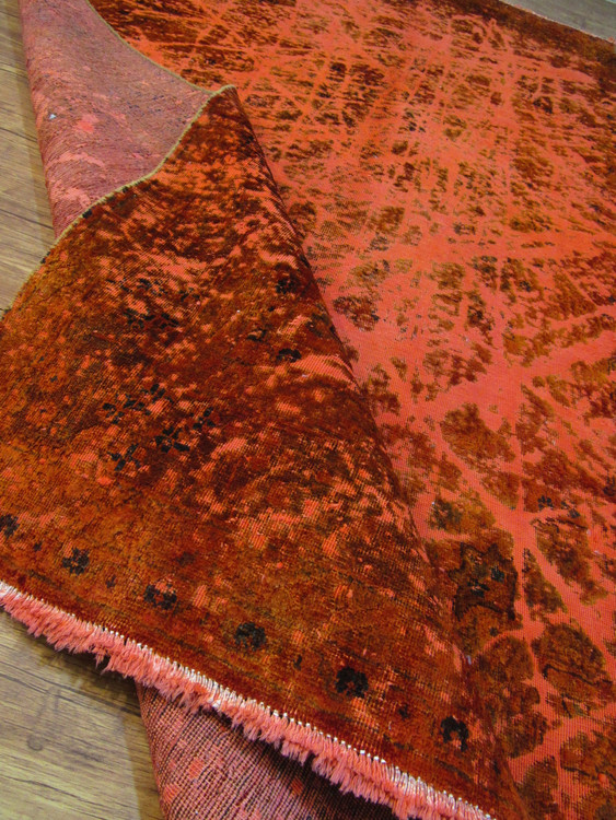 فرش دستباف صبا وینتیج ۵ متری نارنجی نقش برجسته مدرن