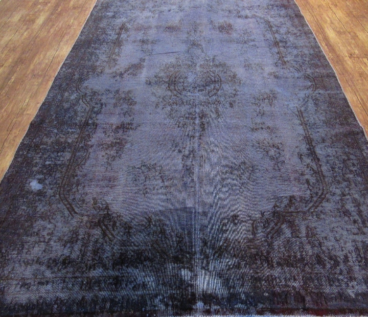 فرش وینتیج صبا دستباف ۵/۵ متری طوسی کرمان مدرن