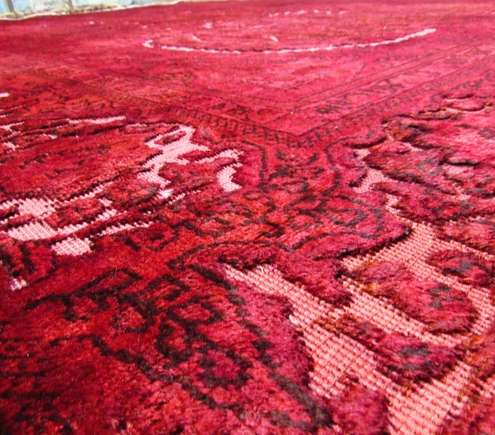 فرش دستباف صبا وینتیج ۸ متری قرمز تبریز نقش برجسته