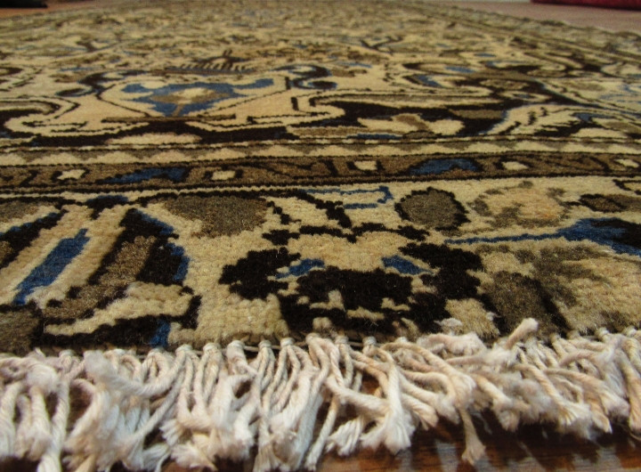 فرش دستباف صبا وینتیج ۵ متری کرم نسکافه ای همدان کناره