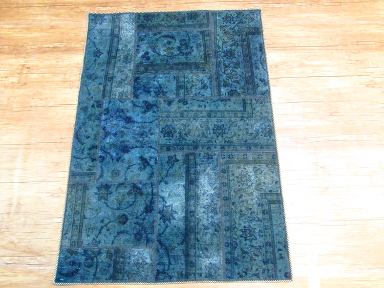 قالیچه کلاژ وینتیج دستباف ۱/۵ متری کاشان