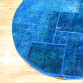 قالیچه دستباف کلاژ ۳/۳ متری آبی تبریز