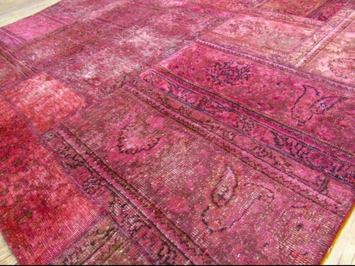 فرش دستباف کلاژ ۲/۲۵ متری مربع قرمز تبریز