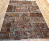 قالیچه دستباف کلاژ ۴ متری کرم نسکافه ای تبریز