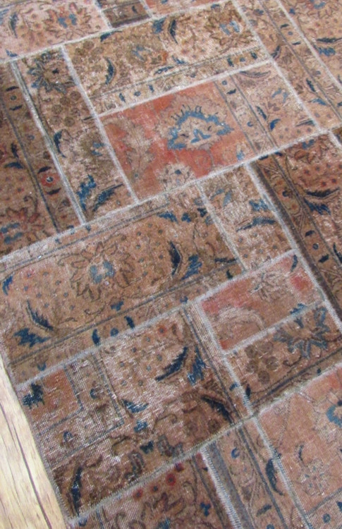 قالیچه دستباف کلاژ ۴ متری کرم نسکافه ای تبریز