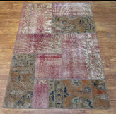 قالیچه دستباف کلاژ ۱/۶ متری کرم پیازی تبریز