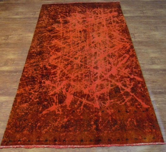 فرش وینتیج صبا دستباف ۵ متری نارنجی نقش برجسته مدرن