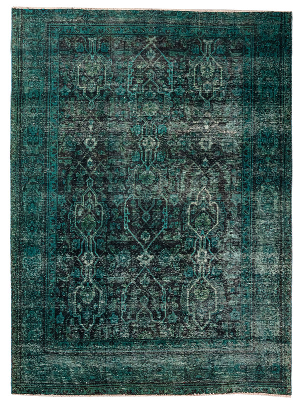 فرش وینتیج صبا دستباف ۵/۵ متری سبز تبریز مدرن