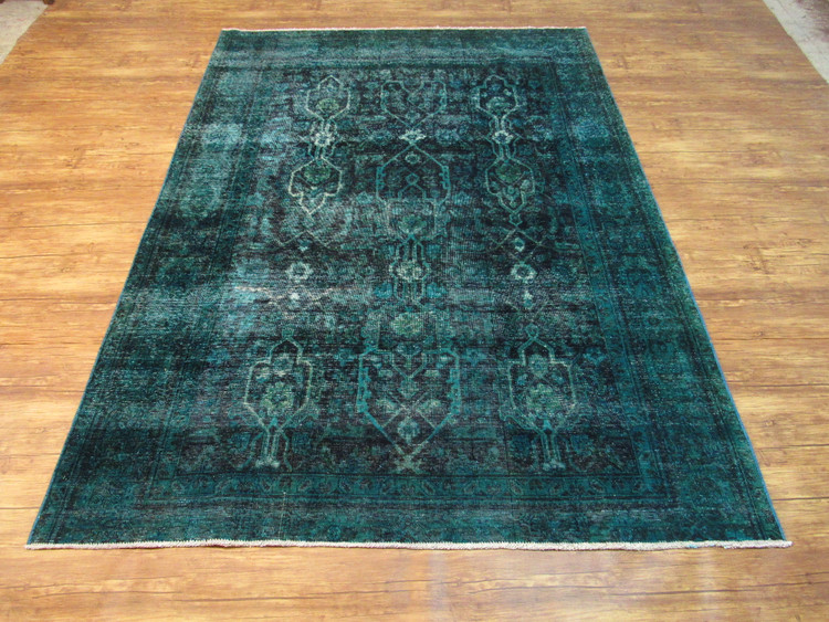 فرش وینتیج صبا دستباف ۵/۵ متری سبز تبریز مدرن