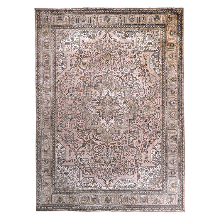 فرش وینتیج صبا دستباف ۹ متری جفت کرم پیازی تبریز نقشه هریس