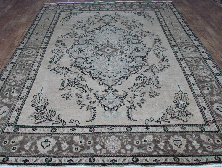 فرش وینتیج صبا دستباف ۶متری کرم تبریز مدرن