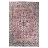 فرش وینتیج صبا دستباف ۵ متری صورتی کرم سبز تبریز