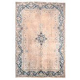 فرش وینتیج صبا دستباف ۳/۵ متری کرم نسکافه ای کرمان