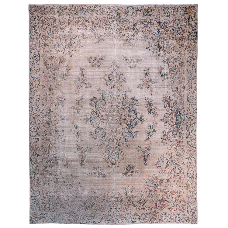 فرش وینتیج صبا دستباف ۱۲ متری طوسی کرمان