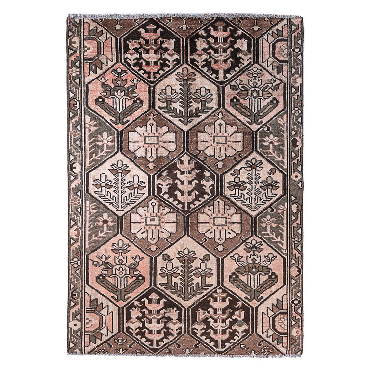 فرش وینتیج صبا دستباف ۳/۵ متری کرم دودی