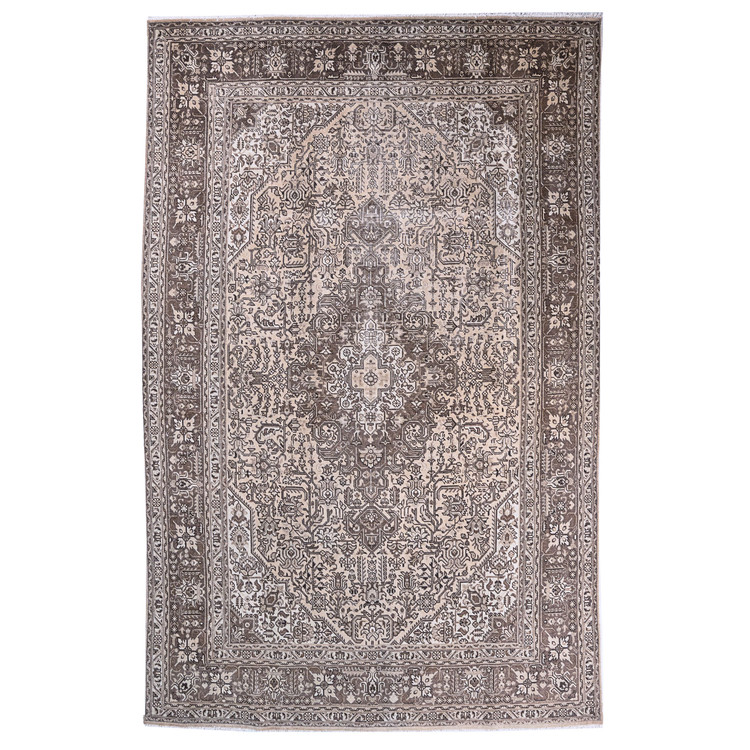 فرش وینتیج صبا دستباف ۶ متری کرم تبریز