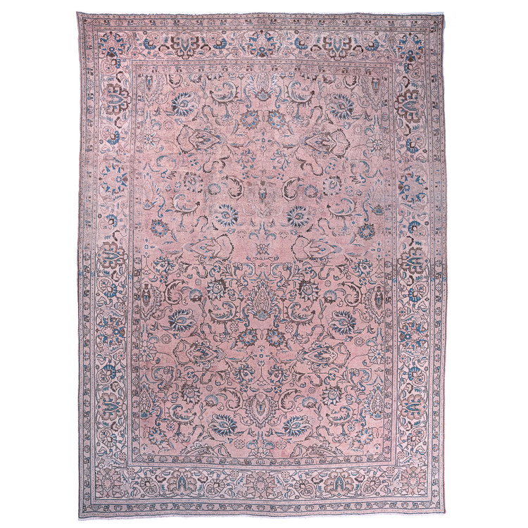 فرش وینتیج صبا دستباف ۱۰ متری صورتی تبریز مدرن