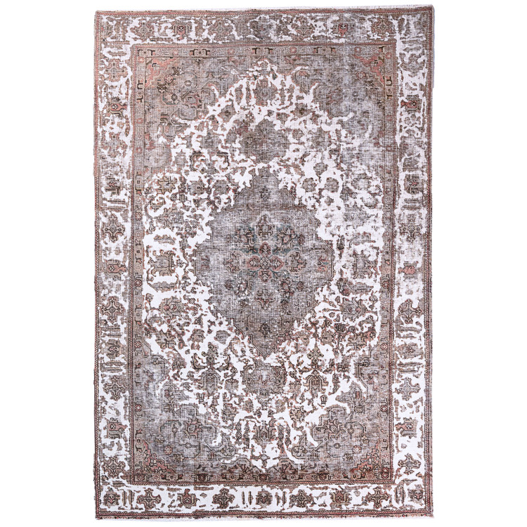 فرش وینتیج صبا دستباف ۵/۵ متری جفت کرم تبریز هریس