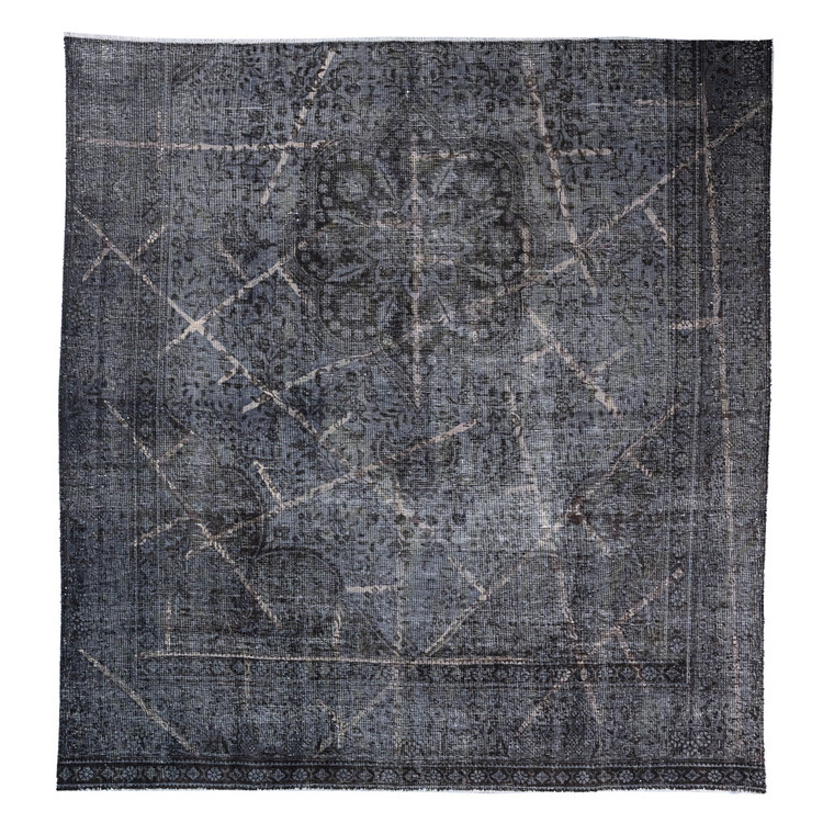 فرش وینتیج صبا دستباف ۵/۵ متری طوسی مدرن