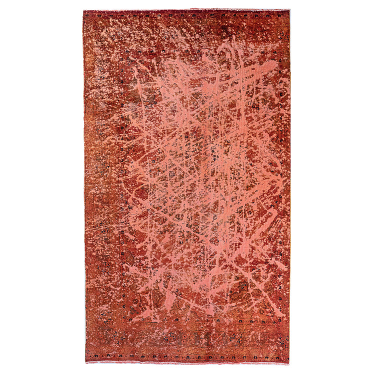 فرش وینتیج صبا دستباف ۵ متری نارنجی نقش برجسته مدرن