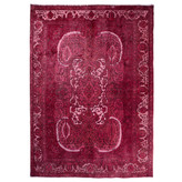 فرش وینتیج صبا دستباف ۸ متری قرمز تبریز نقش برجسته