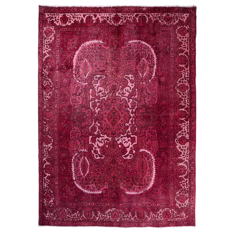 فرش وینتیج صبا دستباف ۸ متری قرمز تبریز نقش برجسته