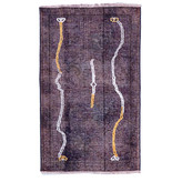 قالیچه وینتیج صبا۱/۵ متری دستباف تبریز ابریشم کاری شده مدرن