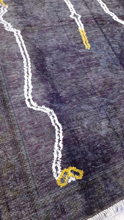 قالیچه وینتیج صبا دستباف ۱/۵متری تبریز ابریشم کاری شده مدرن